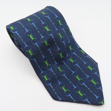Brooks Brothers Tie Silk Blue Green Chain Bit Link 3.75" Wide 58" USA Makers