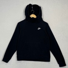 Nike Black Funnel Neck Pullover Hoodie Size Small