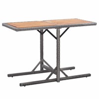 Gartentisch Anthrazit Poly Rattan Und Massivholz Akazie