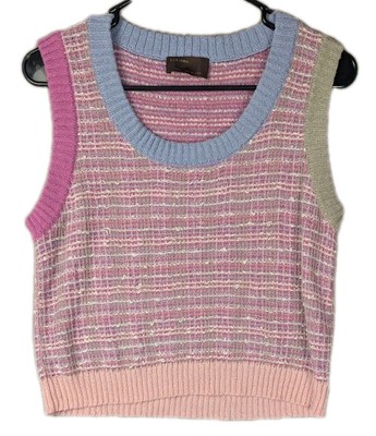 Kerisma Colorful Pastel Bold Sweater Vest M3630 S/M Preppy Academia Funky