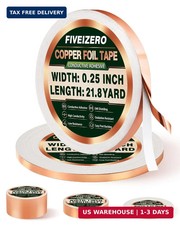 Copper Foil Tape 1/4 Inch x 21.8 Yards Dual Conductive Adhesive Electrical Tape