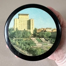 1970s Hotel Ukraine KMP Kyiv Soviet Carbolite Trinket Stash Box Sewing Notions