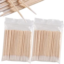 200PCS Precision Tip Cotton Swabs with Wooden Sticks, Pointed Tip Cotton Swabs f