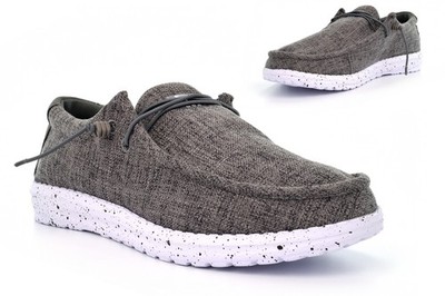 Herren Slipper Freizeitschuhe Leicht Pumps Elastisch Spitze Memory Foam Schuhe Grau