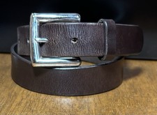 VTG Gap Brown Italian Leather Belt Sz 28 1-1/8  Wide USA VGUC