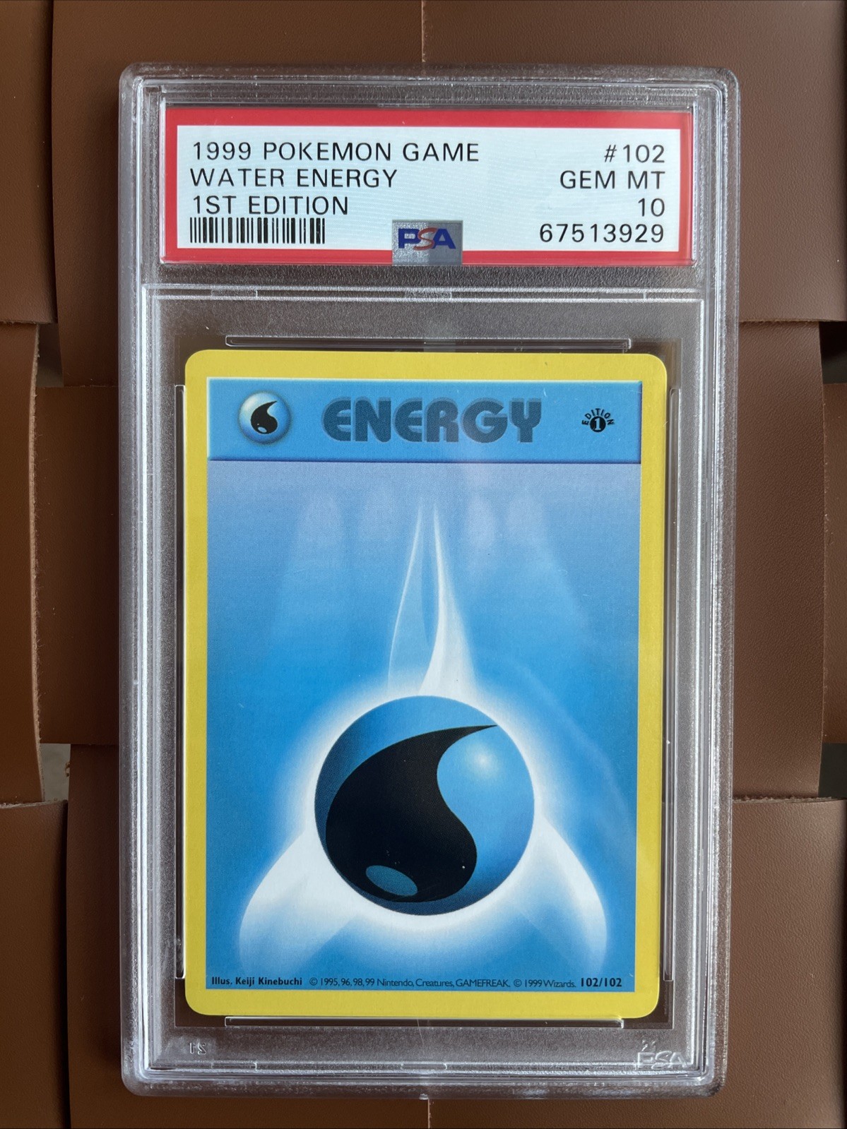 1999 Pokémon Game Water Energy #102 1st Edition PSA 10