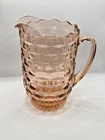 Vintage Indiana Glass Whitehall Pitcher Pink Cubist Colony Depression Style 8"
