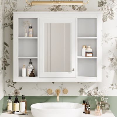 35'' x 27.5'' Medicine Cabinet, Wall Mounted Bathroom Storage Cabinet, Modern