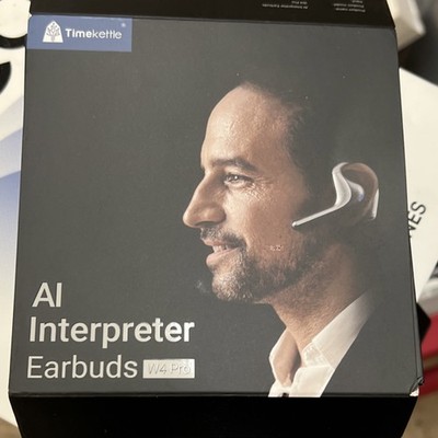 Timekettle W4 Pro Black Bluetooth Wireless Ear-hook Earbuds Built-In Mic