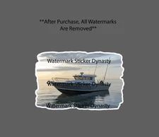 Fishing Boat Sticker Waterproof Decal Ocean Saltwater Beach Deep Sea Gift NEW
