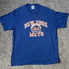 Logo 7 New York Mets T-Shirt Adult XL Blue Orange Logo Baseball MLB USA Made VTG
