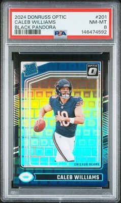 2024 PANINI DONRUSS OPTIC BLACK PANDORA #201 CALEB WILLIAMS 4/25 PSA 8