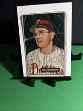 1951 Bowman - Jim Konstanty #27  Phillies  Paper Loss On Back  Creases