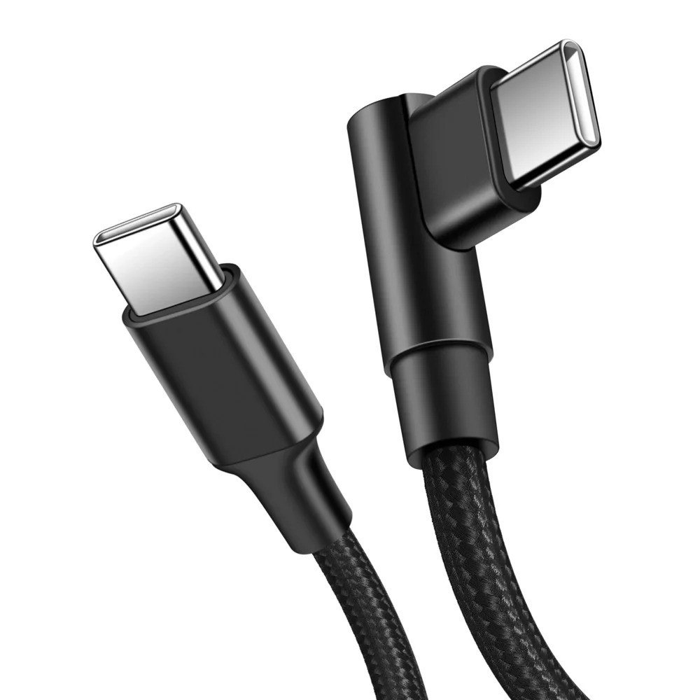 90 Degree Data Line Right Angle PD 60W Fast Charging USB C to USB Type C Cable