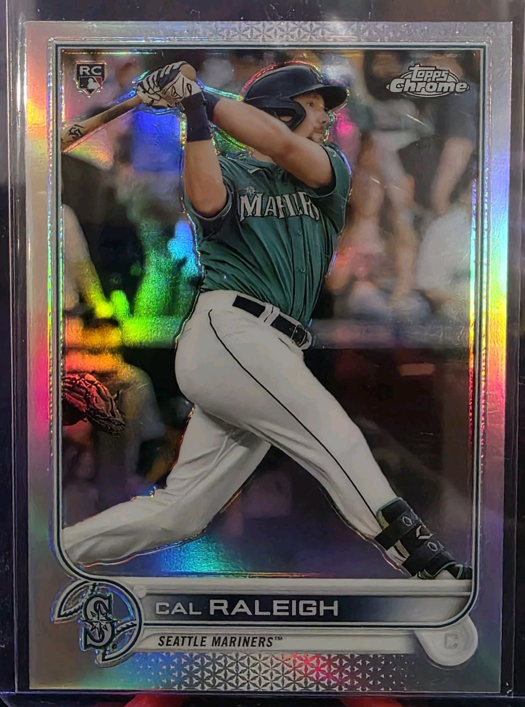 Cal Raleigh RC Rookie 2022 Topps Chrome Refractor Seattle Mariners #149