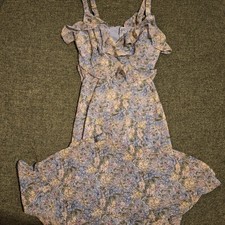 NWT ASTR Blue Floral Cutout Midi Dress Women's, Size XS
