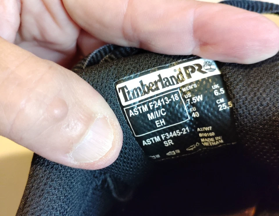 NOVO Sapato de Trabalho Timberland Pro Masculino Tamanho 7.5 W Raio Comp Toe EH - Imagem 2 de 4