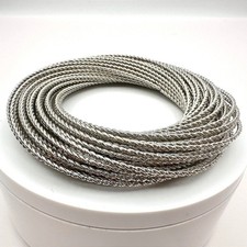 Vintage 90s Silver Tone Twisted Rope Bangle Bracelet Multi Strand Stackable Y2K