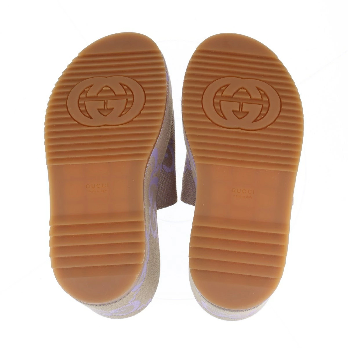 GUCCI GG Canvas 24 Years Canvas Wedge Sole Sandals 37 Women's Lavender 730047 Mu thumbnail 8