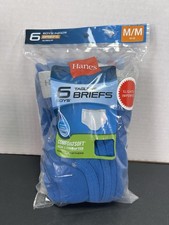Hanes Boys Tagless 6 Briefs M/M 10-12 Color Blue New Unopened Package