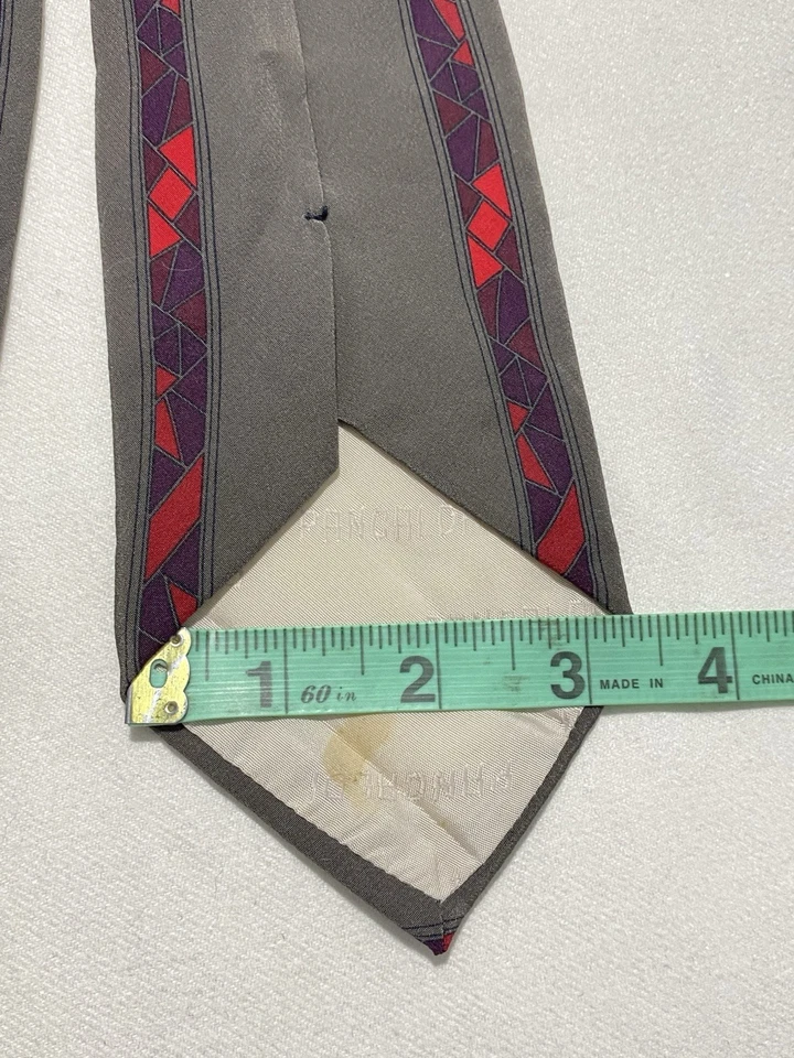 Corbata de seda gris PANCALDI. Hecho en Italia. Buen estado Foto 3 de 4