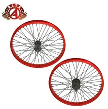ALTA 20” ALLOY Front/Rear Bicycle Wheel, 48 Spoke 14G RED 34mm DOUBLE Wall Rims
