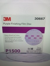 3m 30667 Purple Finishing Film Hookit Disc 6 Inch P1500 Grit 50 Discs