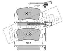 fri.tech. 916.0 brake pad set, disc brake for Nissan, Opel, Renault, Vauxhall