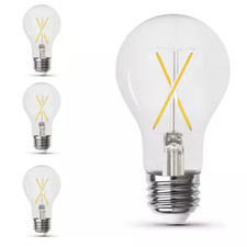 Lot of 5 - Feit Electric 60W LED Clear Bright White Dimmable Light Bulb 4 Pack
