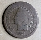 1873 Open 3 Indian Head Cent Penny About Good AG Or Good G Brown Original
