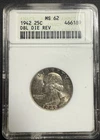 1942-P 25c Washington Quarter ANACS MS 62 - Double Die Reverse (B1/IZL)