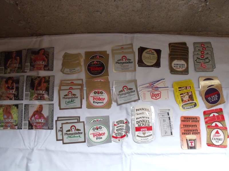 Wanker plus Lot 150+ Vtg, Collectible  Beer Bottle Labels USA Britain Ger