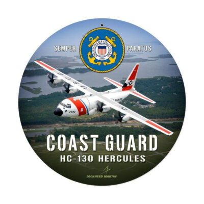 Lockheed Martin HC 130 Coast Guard Flugzeug Aircraft USA Sign Blechschild Schild