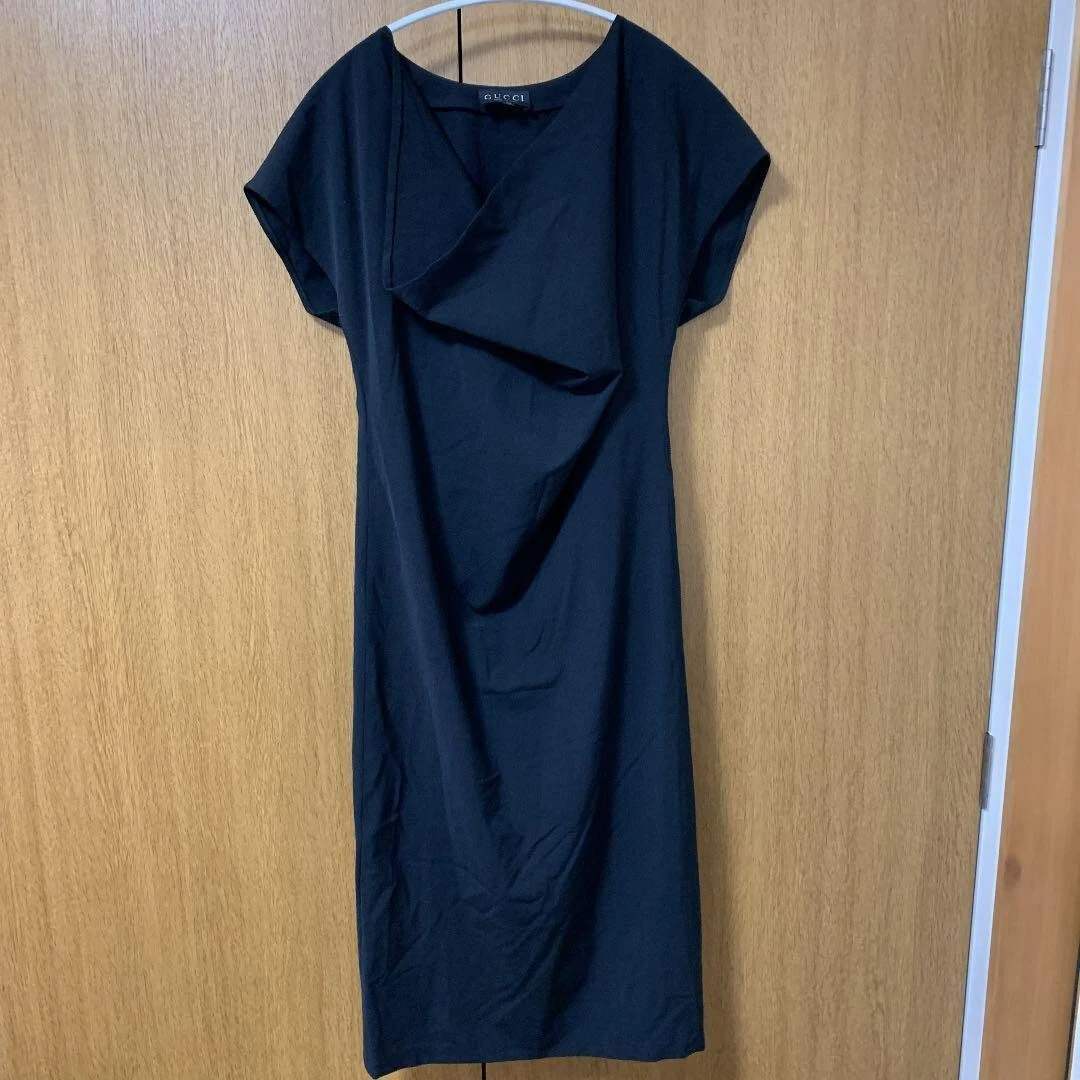 Robe GUCCI manches courtes femme taille 40 laine polyamide élastine noir