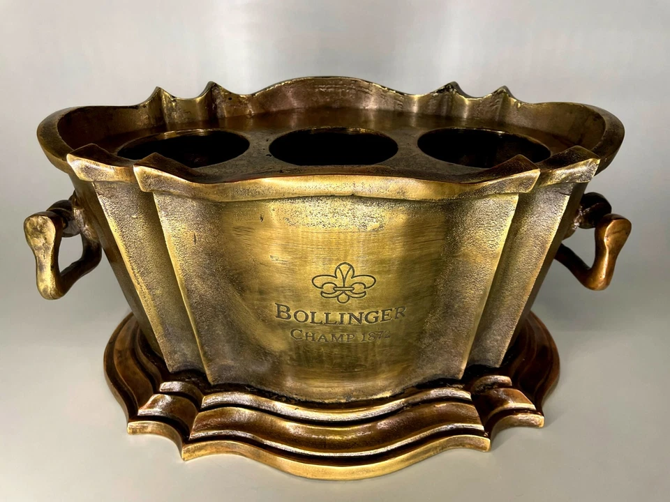 Antiguo enfriador de vino Bollinger champán 1872 TROFEO PARA GANADORES CUBO DE HIELO Foto 2 de 4
