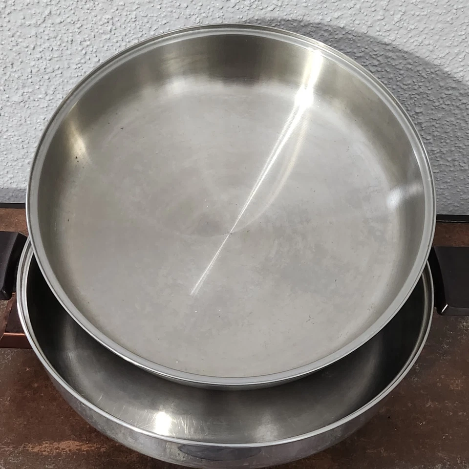 Sartén eléctrica vintage Sears Counter Craft de acero inoxidable de 12" probada funcionando Foto 3 de 4