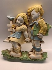Boy and Girl Vintage Wall Hanging Plaque Decor 1977 HOMCO #7494 Made In USA