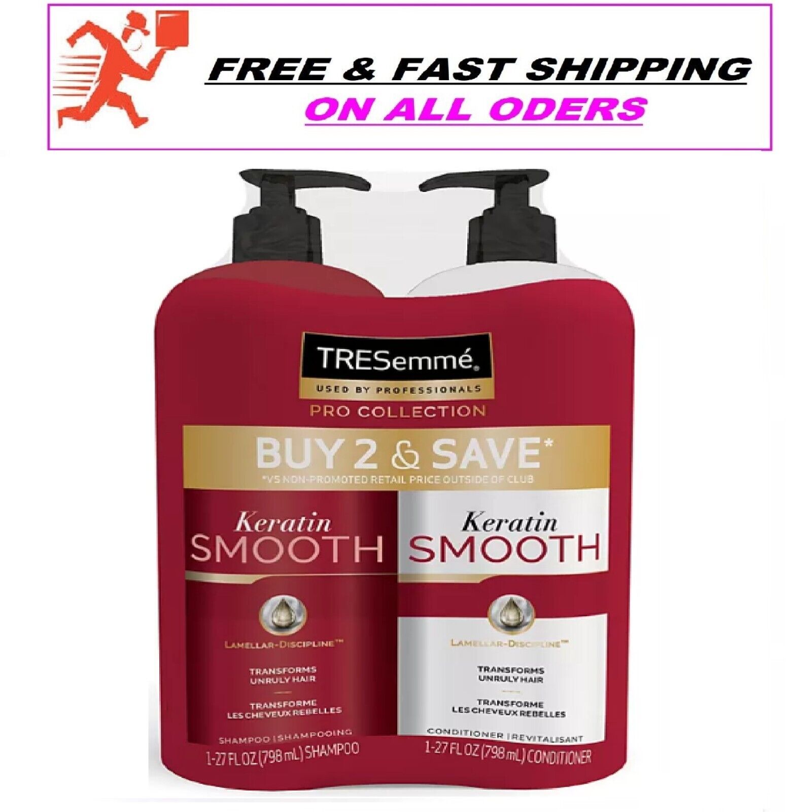 TRESemmé Keratin Smooth Shampoo & Conditioner (27 fl. oz., 2 pk.) | eBay