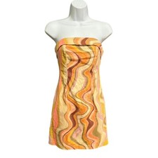 Women's Twill Orange Tube Bodycon Dress Wild Fable Neutral Wave L XL XXL (TF)