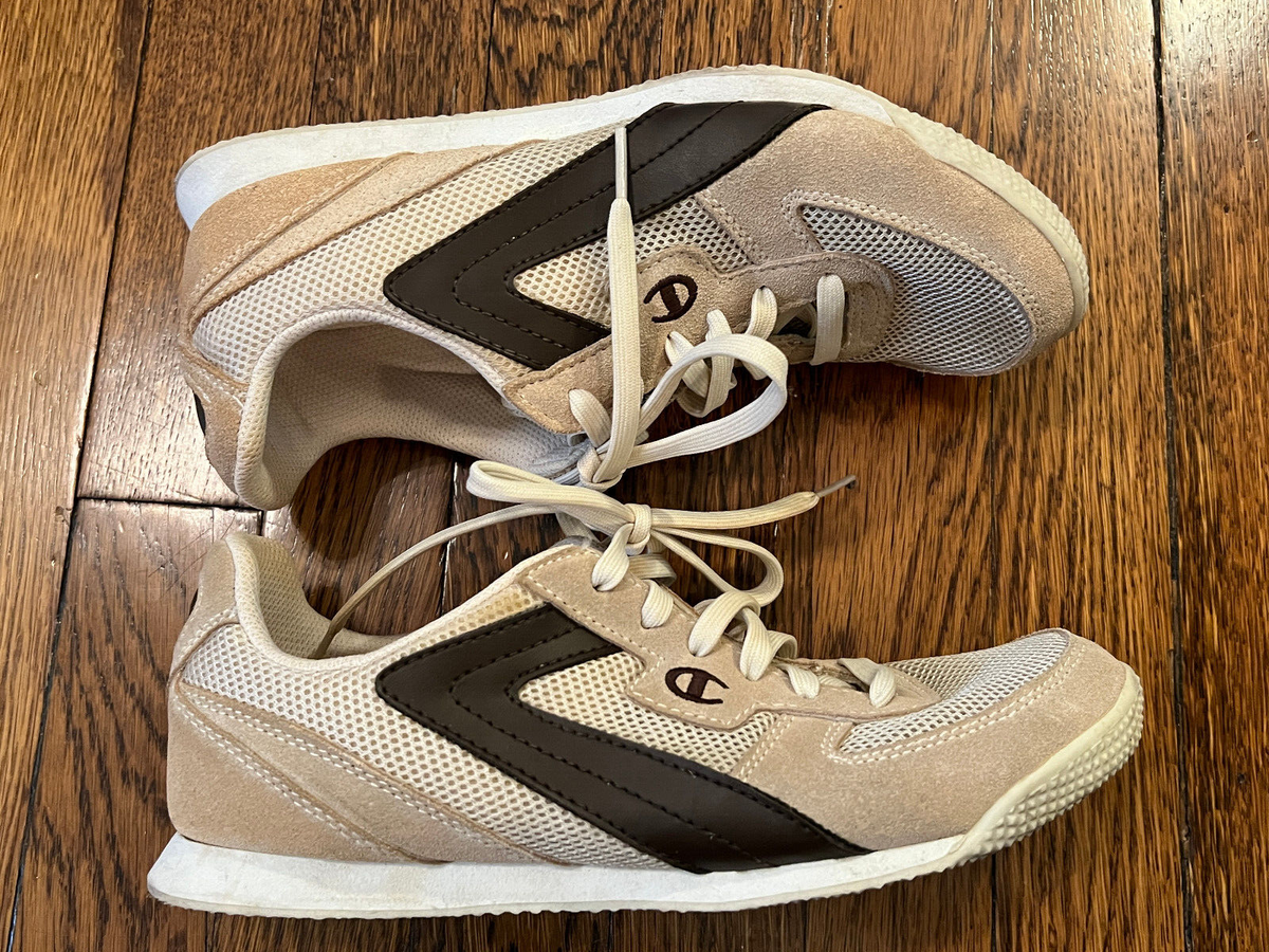 Vintage CHAMPION Tennis Shoes Beige Suede/Mesh Women's Size Vintage CHAMPION Tennis Shoes Beige Suede/Mesh Women's Size