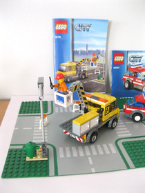 Lego City 4x Sets 3179 60001 8401 6514 + 3x Road Plates Complete + BA