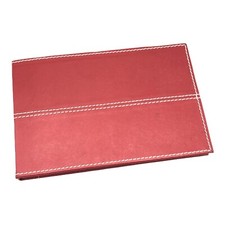 Red Leather White Stitching Photo Album. 4x6 Or 5x7. Unused.