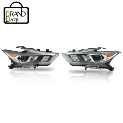 Headlight Headlamp For 2016-2017-2018 Nissan Maxima Driver&Passenger Side LED