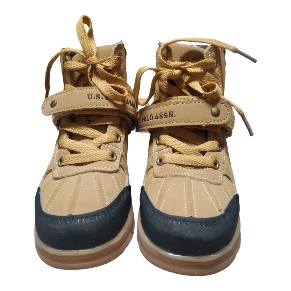 US Polo Association Niños Botines Tostado/Negro Talla 11 Zapatos de Senderismo con Cordones  Foto 2 de 4