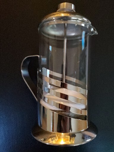 French Press Coffee Maker 20 oz Glass Chrome Silver NIB Choice