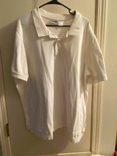 King Size Premium Mens White Short Sleeve Polo Shirt Size 3XL