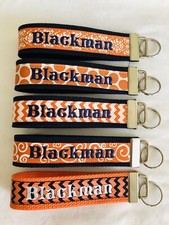 Key Fob Chain Wristlet 1.25"x11" Personalized Monogram Handmade Chevron Dots
