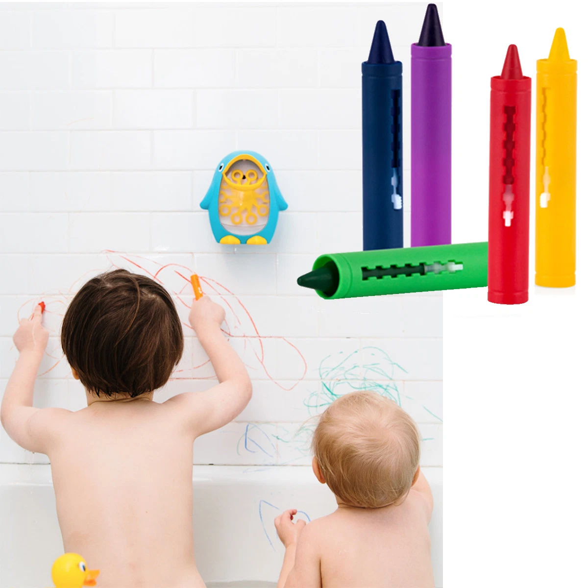 First Steps Pack Of 5 Non Toxic Baby Bath Crayons Colourful For