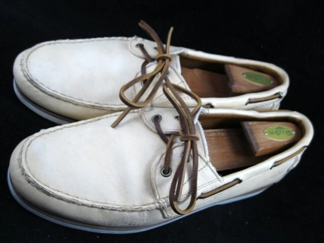 Allen Edmonds "FORCE 10" Leather Casual Boat Shoes 11 D Bone DISCONTINUED(582N) - Image 4 of 4