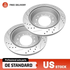 Rear Drilled Brake Rotors for Toyota 4Runner 10-24 FJ Cruiser 10-14 GX460 10-23